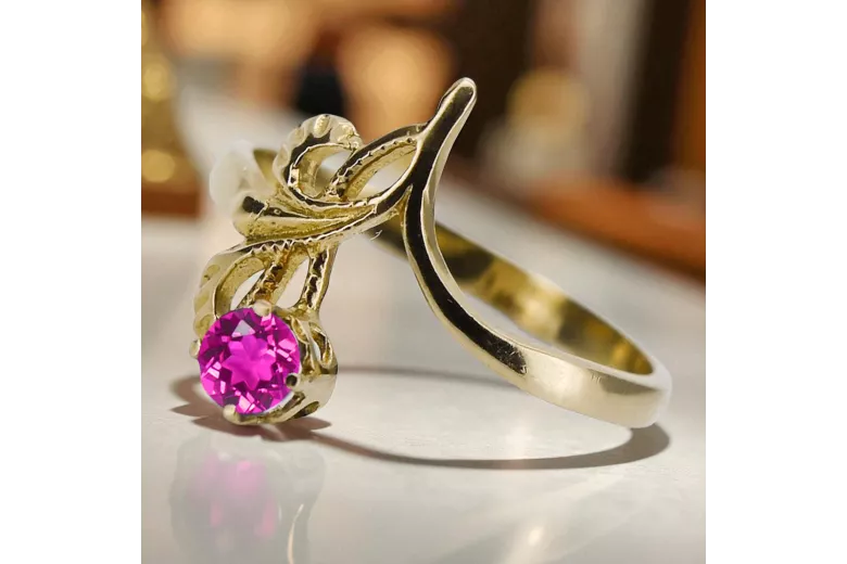 Vintage style  Αμέθυστος Κίτρινος χρυσός 14 καρατίων vrc095y